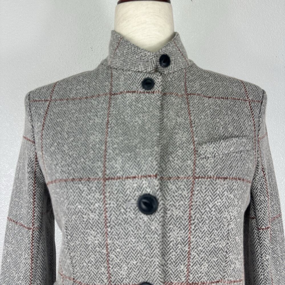 Rag & Bone Slade Ponte Blazer Women Size 0 Gray Herringbone Windowpane Check - Picture 6 of 16